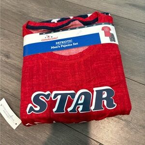 Star Spangled Men's Pajama Set Red White Blue USA New With Tag 3xl